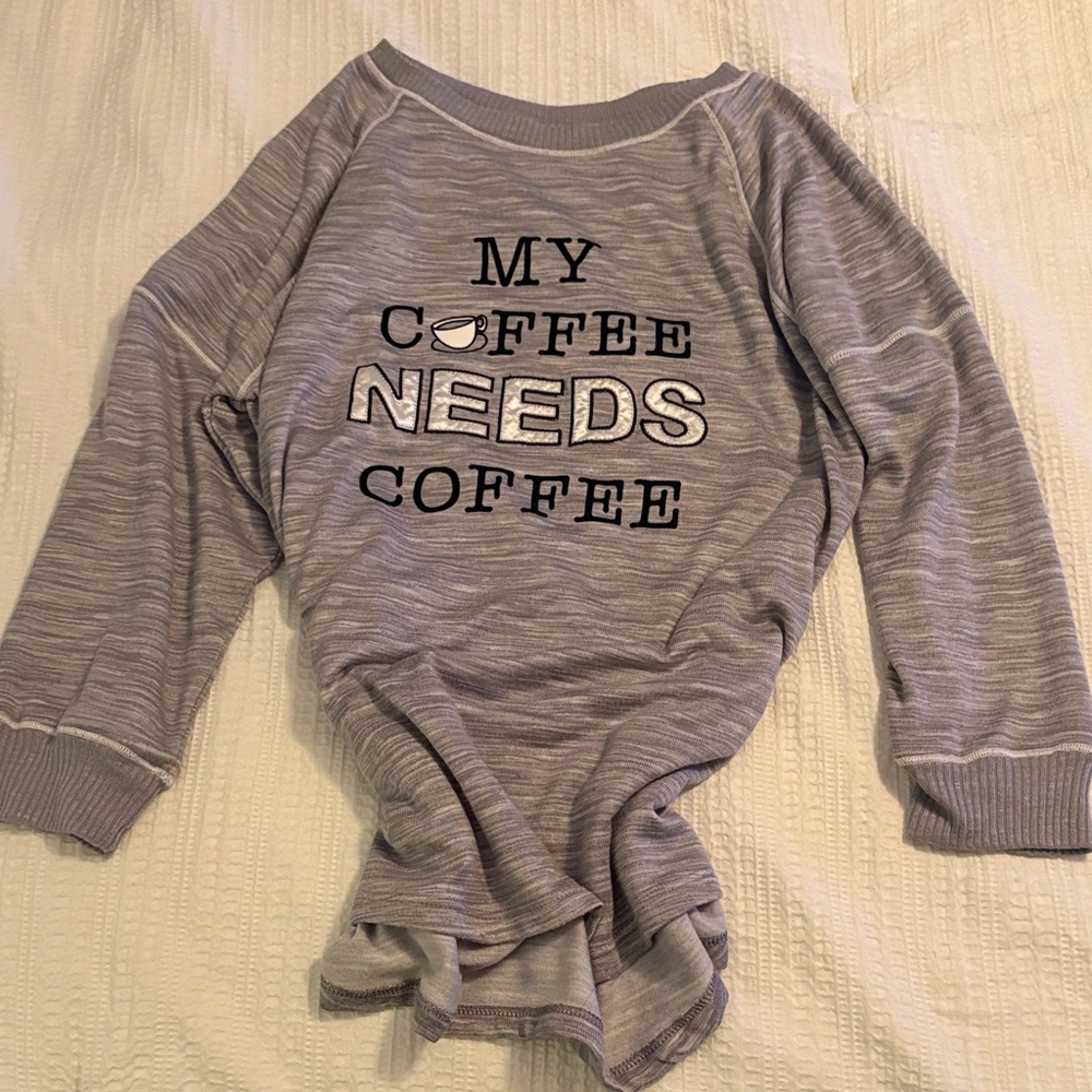 Secret Treasures Light Gray Ribbed Knit Top
